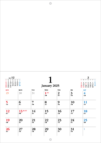 オリジナル壁掛カレンダー2024年用暦入りひな型KA-03