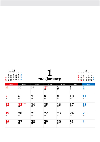 オリジナル壁掛カレンダー2025年用暦入りひな型KA-04