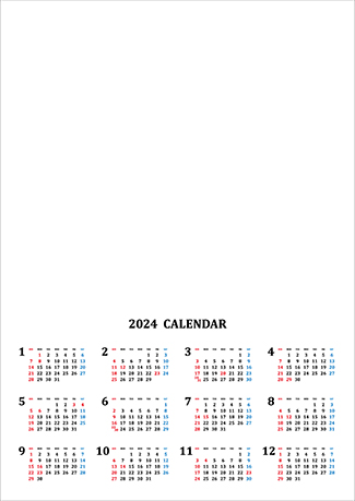 オリジナル壁掛カレンダー2023年用暦入りひな型KP-01