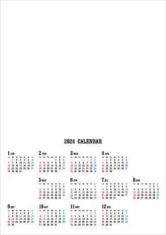 オリジナル壁掛カレンダー2024年用暦入りひな型KP-02