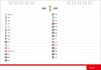 オリジナル卓上カレンダー2024年用暦入りひな型TRU-INDEX