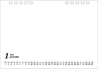 オリジナル卓上カレンダー2024年用暦入りひな型TR-07