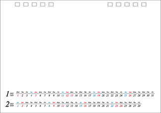 オリジナル卓上カレンダー2024年用暦入りひな型TR-11