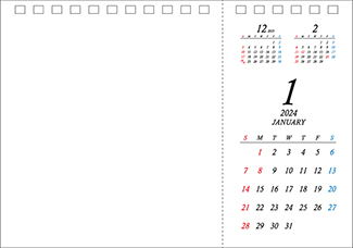 オリジナル卓上カレンダー2023年用暦入りひな型TR-SEPARATE01