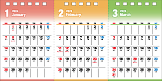 オリジナル卓上カレンダー2024年用暦入りひな型TS-01