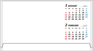 オリジナル卓上カレンダー2024年用暦入りひな型TWC-02