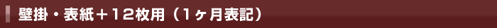 壁掛・表紙＋12枚用（1ヶ月表記）