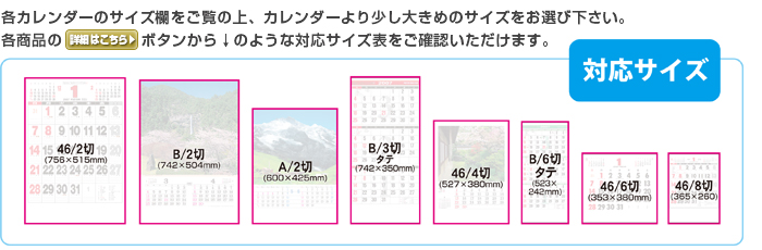 配送用ボックス・ギフトボックスの対応サイズ表